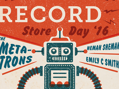 Record Store Day Poster illustration poster record store day retro robot rsd