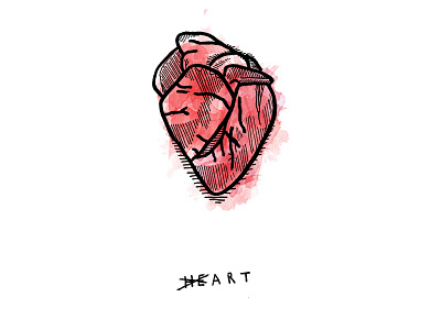 (H̶e̶)art heart illustration watercolour