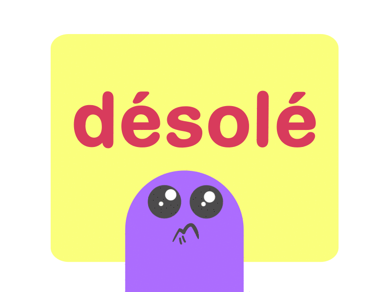 French reactions animated gif character desole french sad