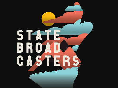 State Broadcasters Gig Poster gig poster illustration silhouette wolf