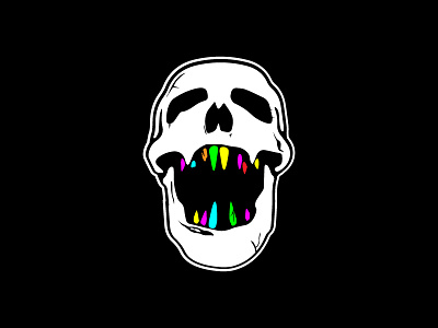 Brutalligators alligator colourful logo music skull