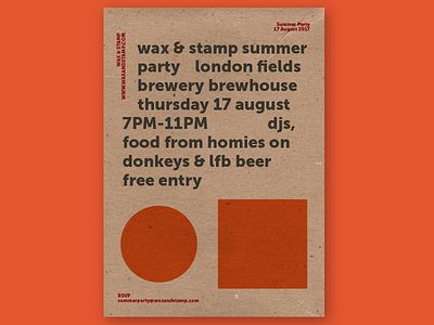 Wax & Stamp event poster bauhaus event poster orange poster typography