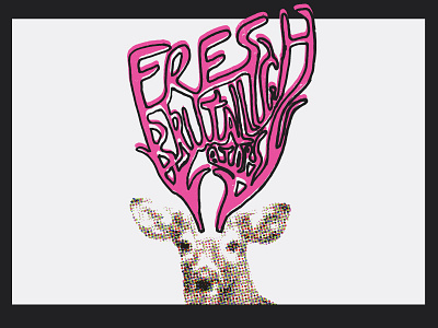 Brutallixmas - Antlers antlers deer gig poster lettering music