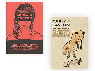 Carla J Easton fox gig poster illustration music music poster skateboard