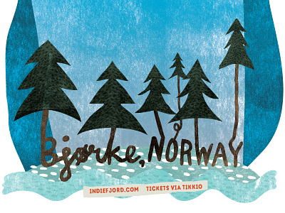Indiefjord Illustration festival poster gig poster illustration lettering music festival nature norway trees