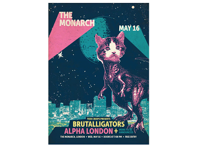 Brutalligators Poster Design band catosaur dinosaur gig poster poster