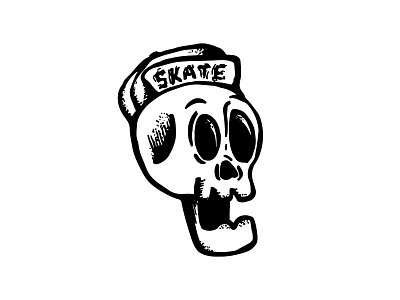 Skate or Die Skull illustration skate skull