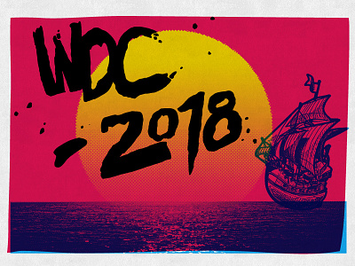 WDC 2018 conference lettering ship water website