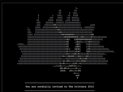 The Critters ascii text art ubelly