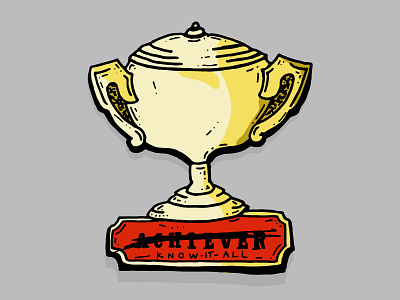 Trophy badge illustration pin badge trophy