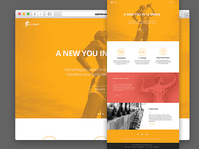 Trainer homepage bright fitness icons interface marketing sports trainer user web web design website