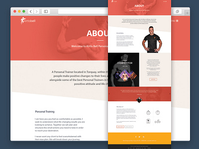 About Trainer Page bright fitness marketing red sports trainer user interface web web design website