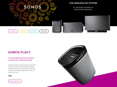 Landing Page diagonal landing minimal page purple sonos speakers web web design website wip