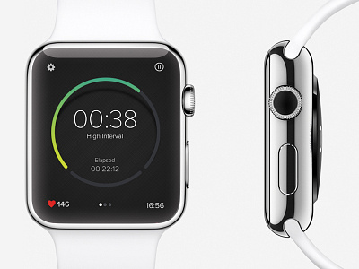 Interval Timer Concept apple clock fitness heart rate interface interval iwatch sport timer ui user watch