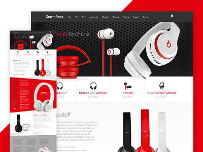 Beats Headphones Landing Page beats headphones marketing power solo studio ui web website