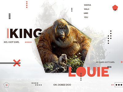 King Louie disney jungle book king louie movie orange orangutan pentagon quotes red shapes