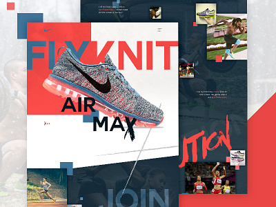 Flyknit Mockup athlete blue flyknit mockup nike red sneakers sports trainers website
