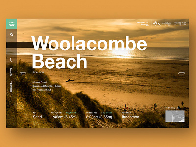 Beach Guide landing page beach beach guide design landing page ui website woolacombe