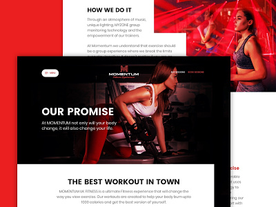 Momentum Fitness About Page clean design fitness interface marketing ui ux web web design website