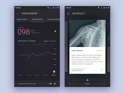 Infirmary concept health heartrate interaction design medical ui ux