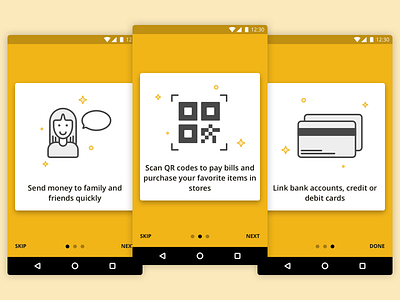 Onboarding Illustrations android credit card icons onboarding payment qr code