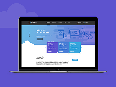 SkyHelm Homepage Concept branding homepage design