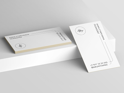 Arumita-psychologist brand business clean design lines logo minimalism symbol visit card white and black
