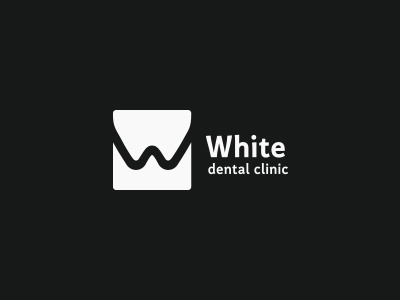 White dental clinic brand dental design square logo
