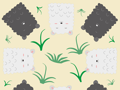 53 Sheep abstract animation art background black black white caracter cartoon cute decoration design doodle grass illustration sheep vector wallpaper