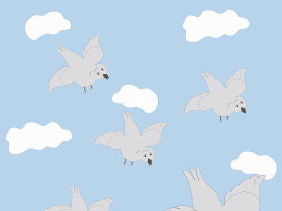 56 birds animation art background bird blue cartoon cloud cute decoration design doodle fashion flyer happy illustration print sky wallpaper