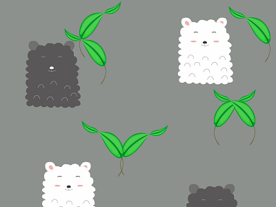 89 sheep n leaf abstract animation art background cute decoration design doodle fashion illustration interior leaf sheepblack vector wallpaper white wrapping