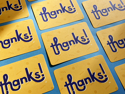 Thank you card blue hand lettering lettering ligature thank you thank you card thanks yellow