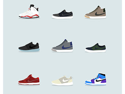 If the shoe fits... flat illustration nike shoe vector