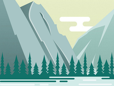 Ain't no mountain... digital illustration mountains pastel vector
