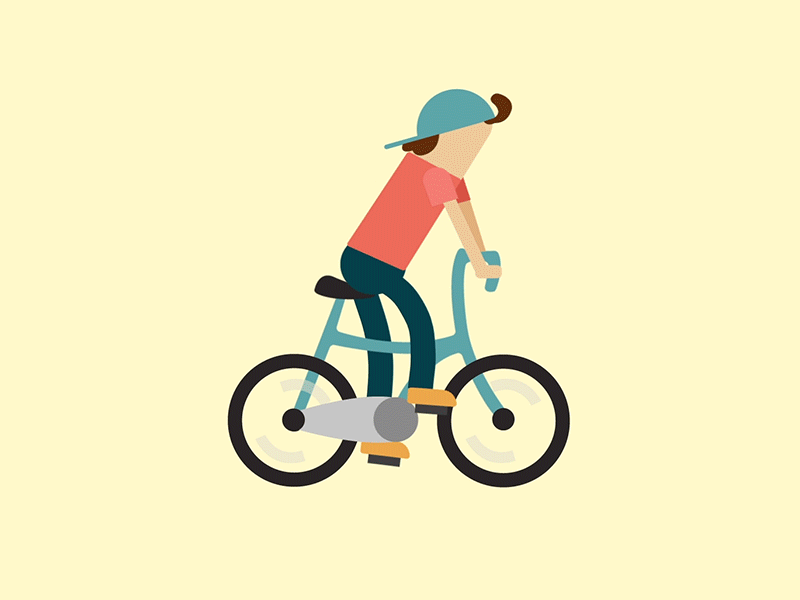 Bikin' round town animation biking cycling digital gif graphic design illustration pastel vector