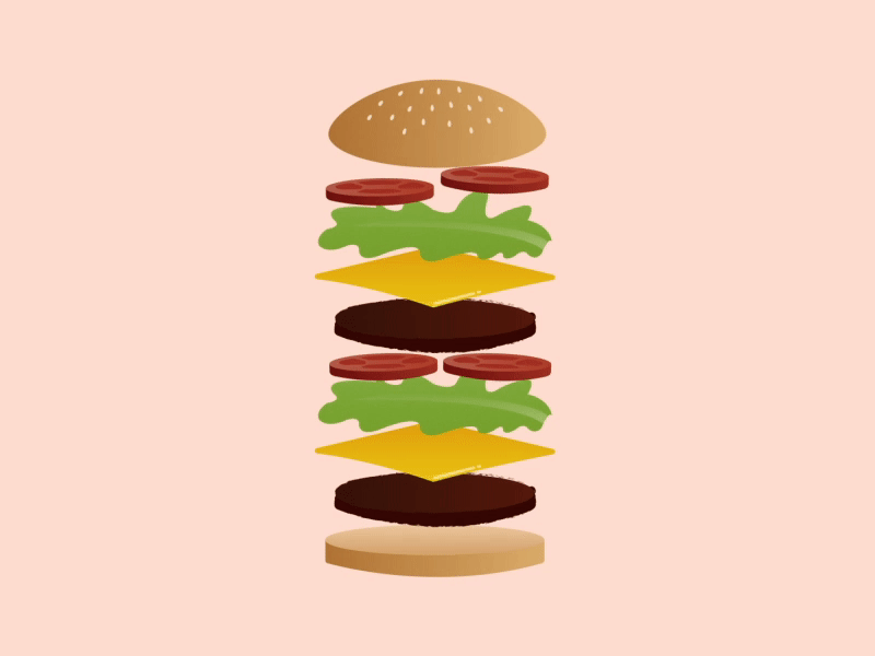 Happy National Cheeseburger Day! animation bread burger cheeseburger digital double stacked food gif illustration junk food vector