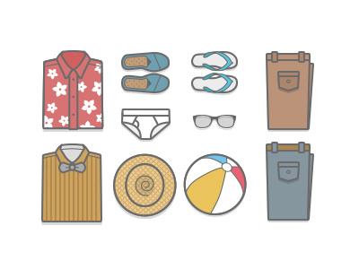Packing for holiday clothes clothing illustration items packing simple vector