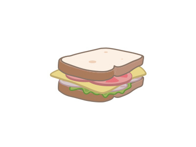 Sandwich bread butty cartoon illustration sandwich vector
