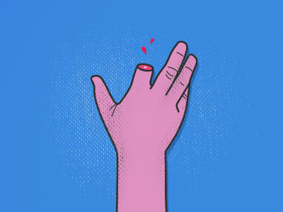 Hand accident cut finger hand oops vector