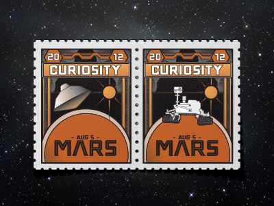 Stamps from OUTTEEER SPAAAAAACE! curiosity guilloche mars mars rover nasa rover space stamp stamps