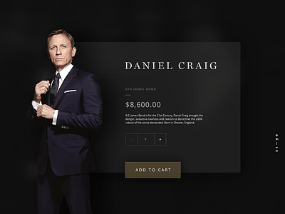 Jame Bond Store dailyui ecommerce james bond online store single item ui ux web design website