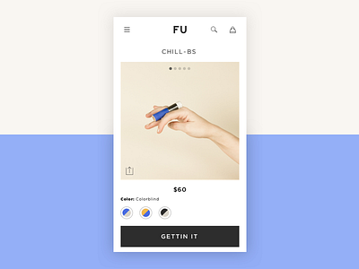 Product Page app concept work design minimal mobile product store