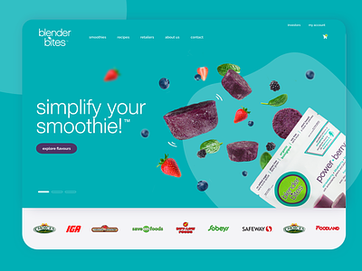 Smoothie Website Design | Blender Bites agency design ecommerce elementor fruit illustration investor website multisite product smoothie ui ux website wordpress