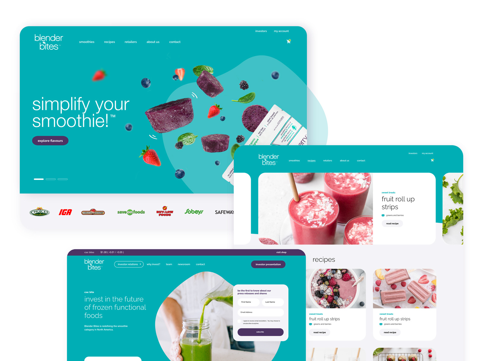 Smoothie Website Design | UI/UX | Blender Bites by Myranda Wicks on ...