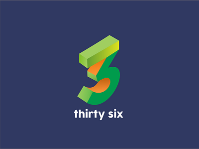 thirty six logo 2d 36 logo brand identity design icon logo logo number logodesign logotype thirty six logo typography vector