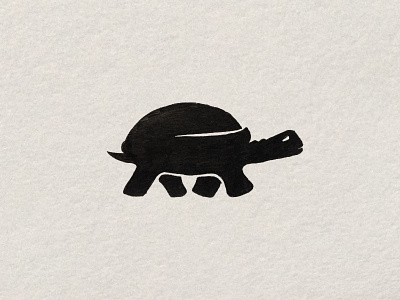 Terri Tortoise is Slow black handmade illustration silhouette sketch tortoise