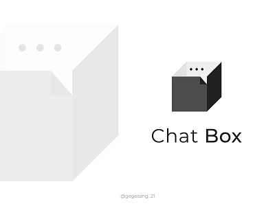 Chat Box Logo box branding chat logo grey isometric logo logodesign negative space logo