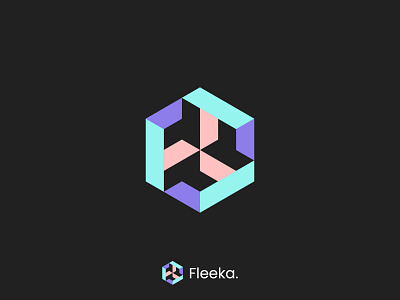 Fleeka Logo branding design business logo isometric logo logos logotype minimalist logo