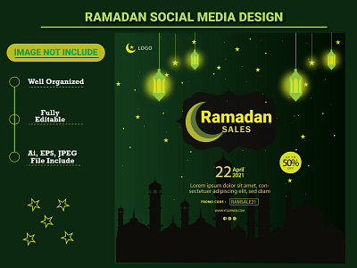 Ramadan fashionable offer sale social media post template banner