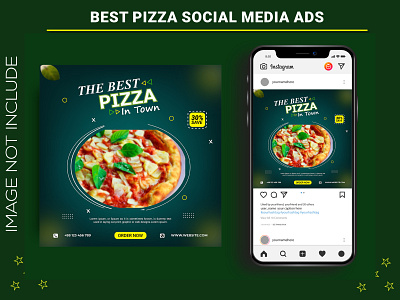 Pizza social media promotion banner  instagram post design